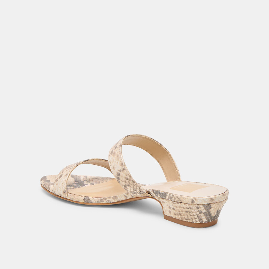 kamile sandalen aus naturbelassenem schlangengeprägtem leder