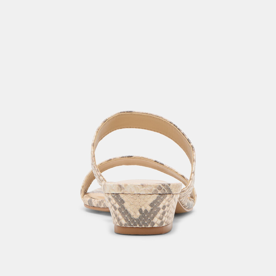 kamile sandalen aus naturbelassenem schlangengeprägtem leder