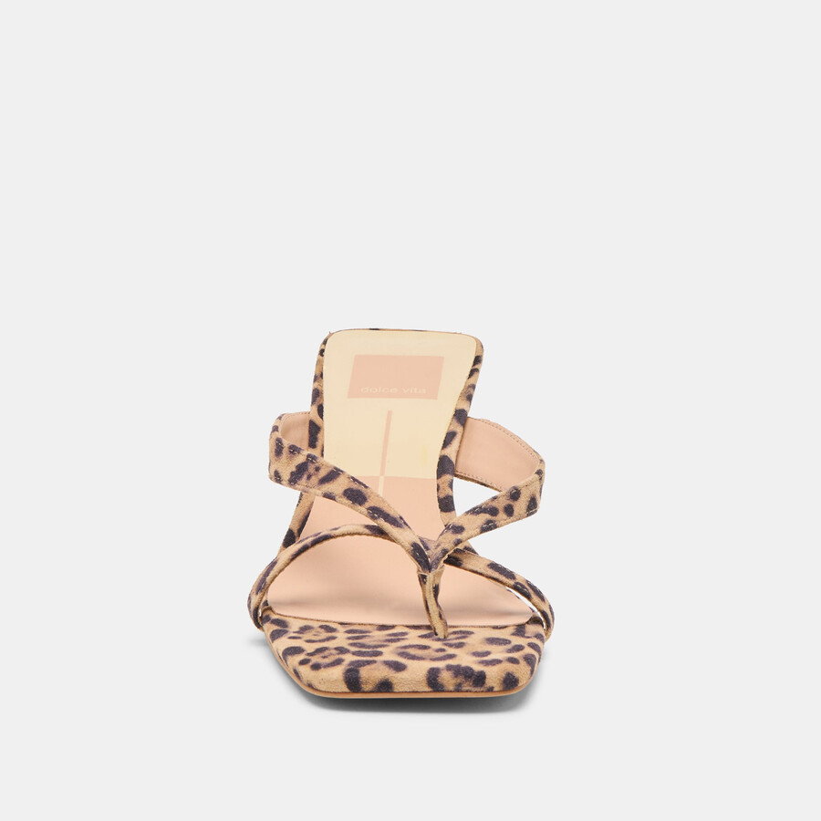 brevel heels aus dunkelbraunem wildleder mit leopardenmuster