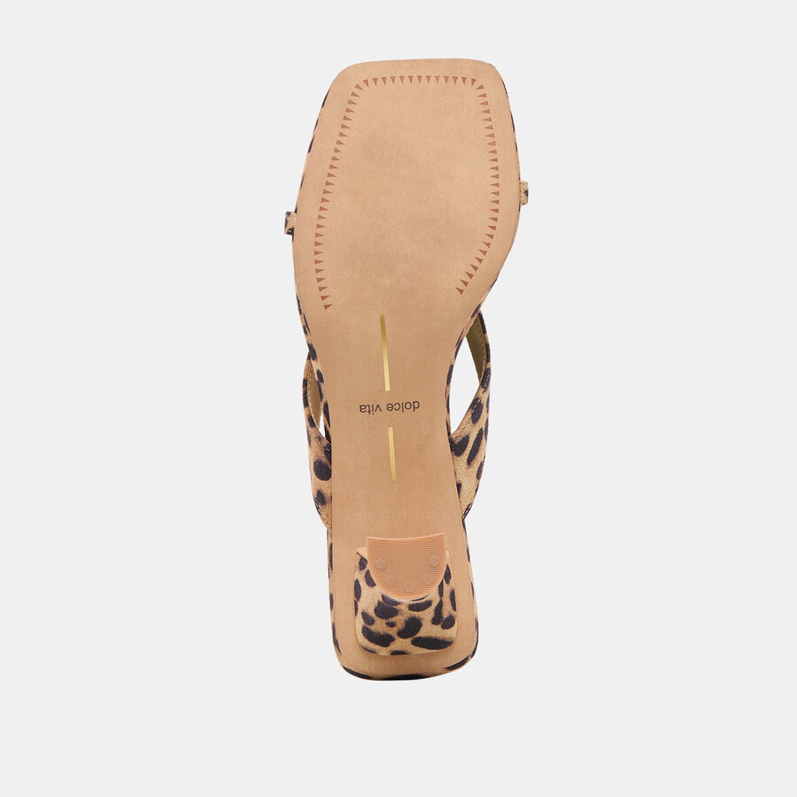 brevel heels aus dunkelbraunem wildleder mit leopardenmuster