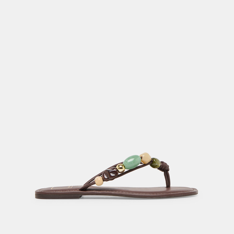 cely sandalen aus dunkelbraunem leder