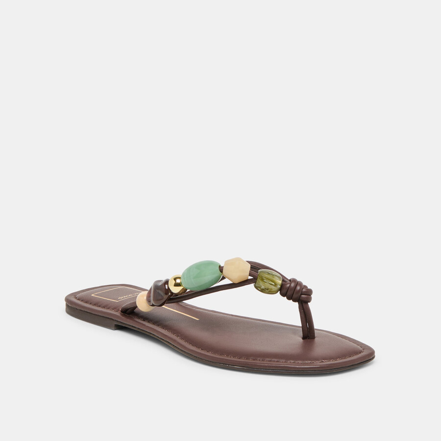 cely sandalen aus dunkelbraunem leder