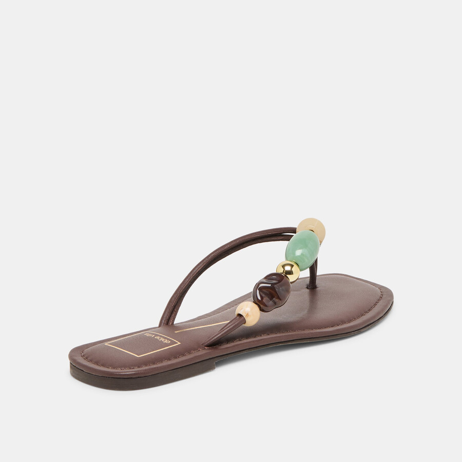 cely sandalen aus dunkelbraunem leder