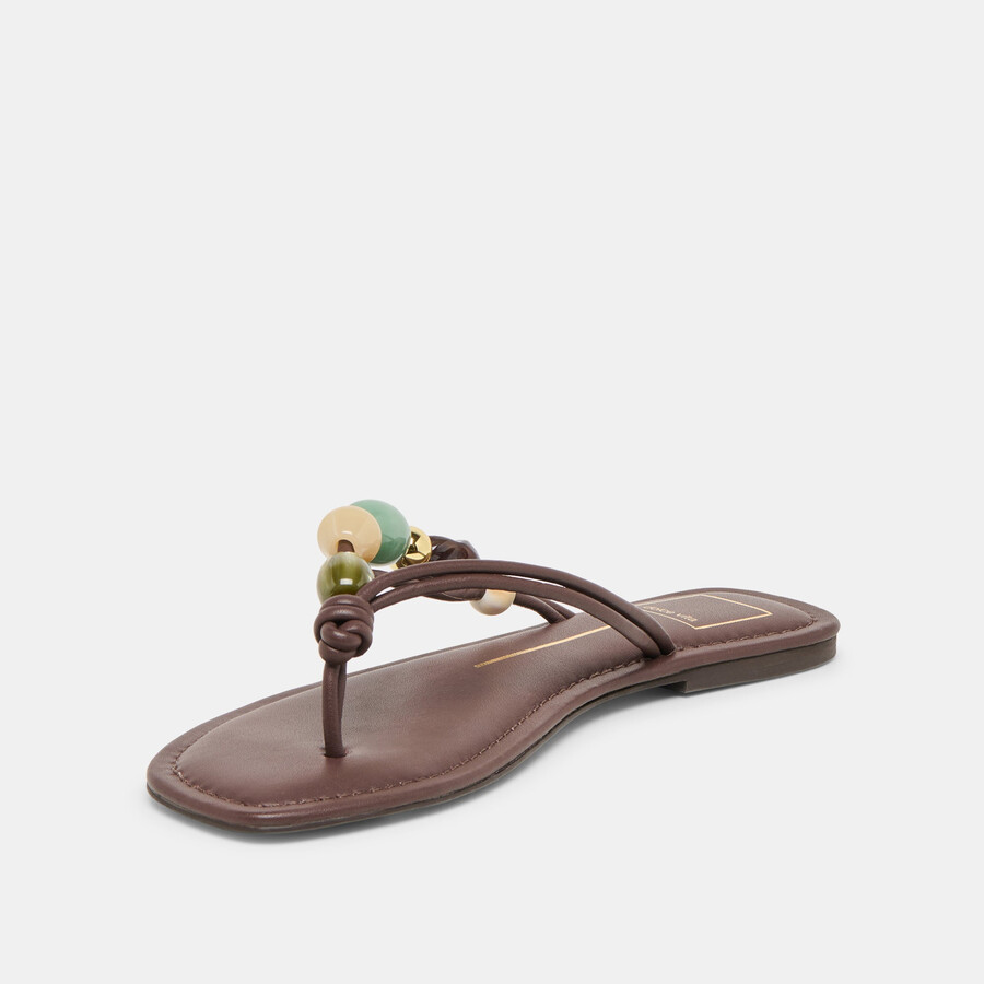 cely sandalen aus dunkelbraunem leder