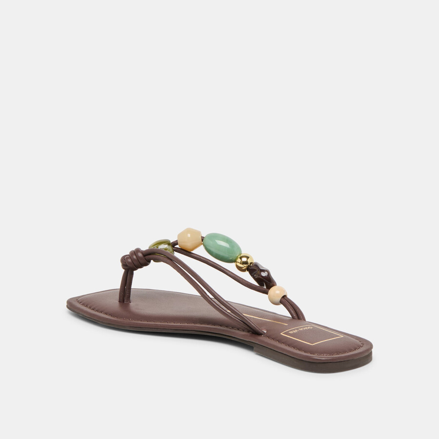 cely sandalen aus dunkelbraunem leder