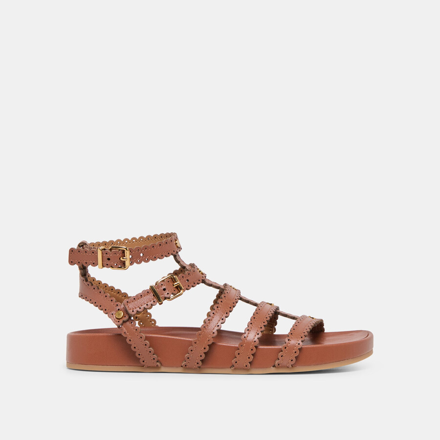 susana sandalen aus cognacfarbenem leder