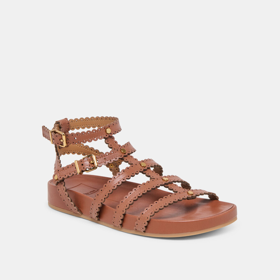 susana sandalen aus cognacfarbenem leder