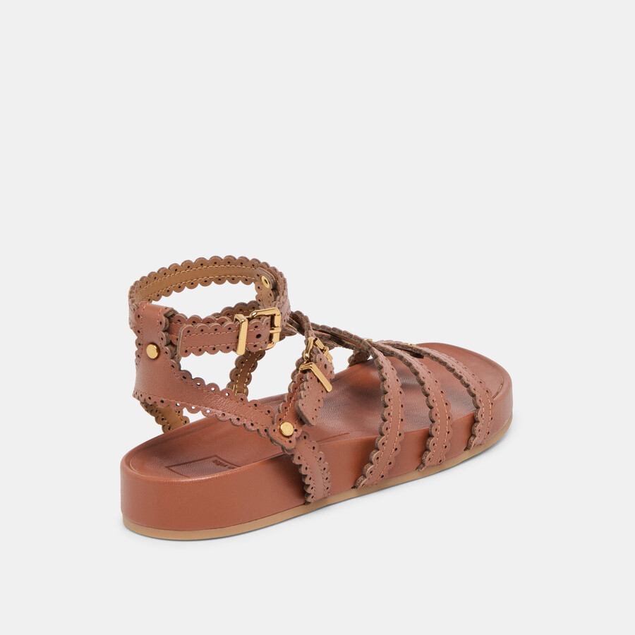 susana sandalen aus cognacfarbenem leder