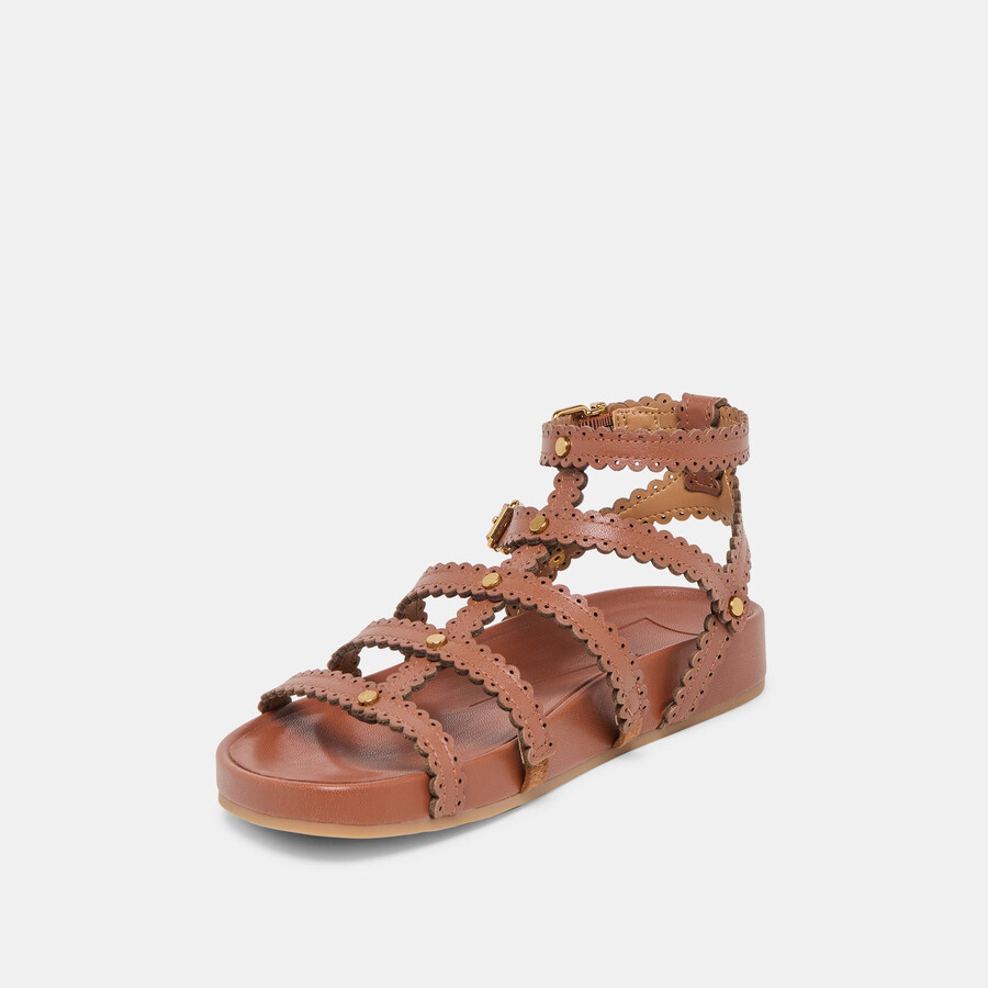 susana sandalen aus cognacfarbenem leder