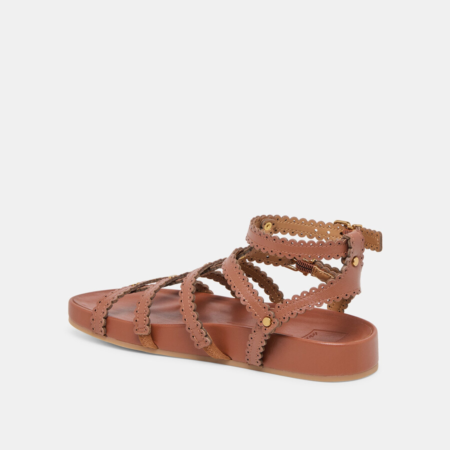 susana sandalen aus cognacfarbenem leder