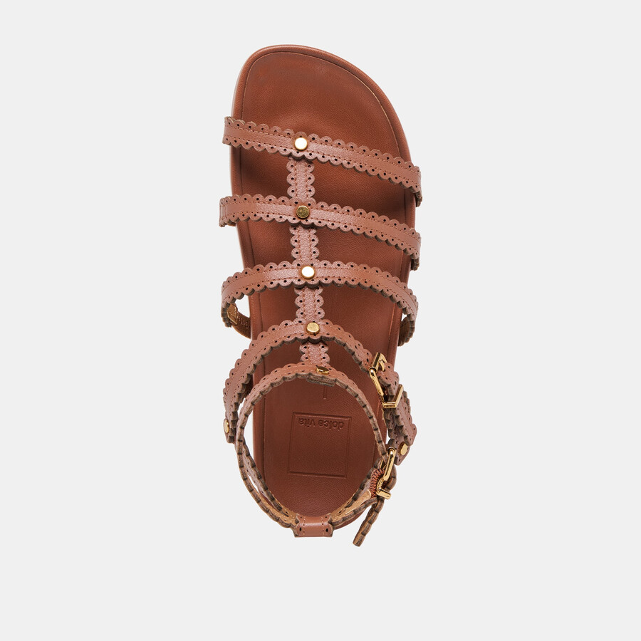 susana sandalen aus cognacfarbenem leder