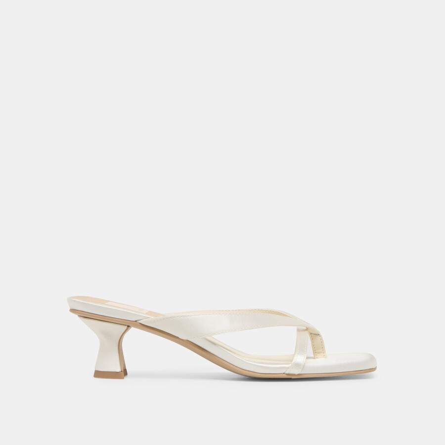 brevel heels aus echtem weißen satin