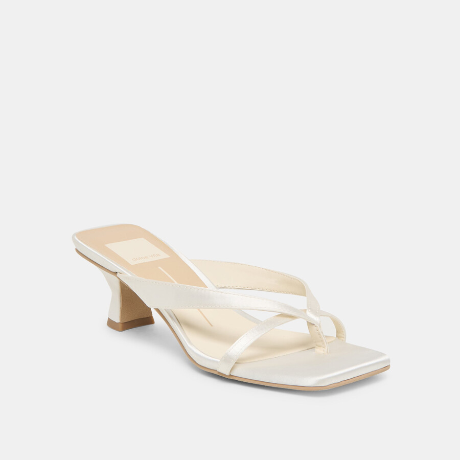 brevel heels aus echtem weißen satin