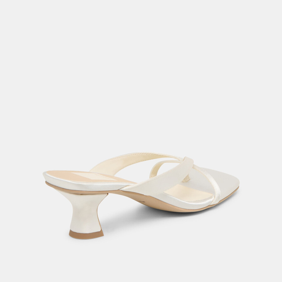 brevel heels aus echtem weißen satin
