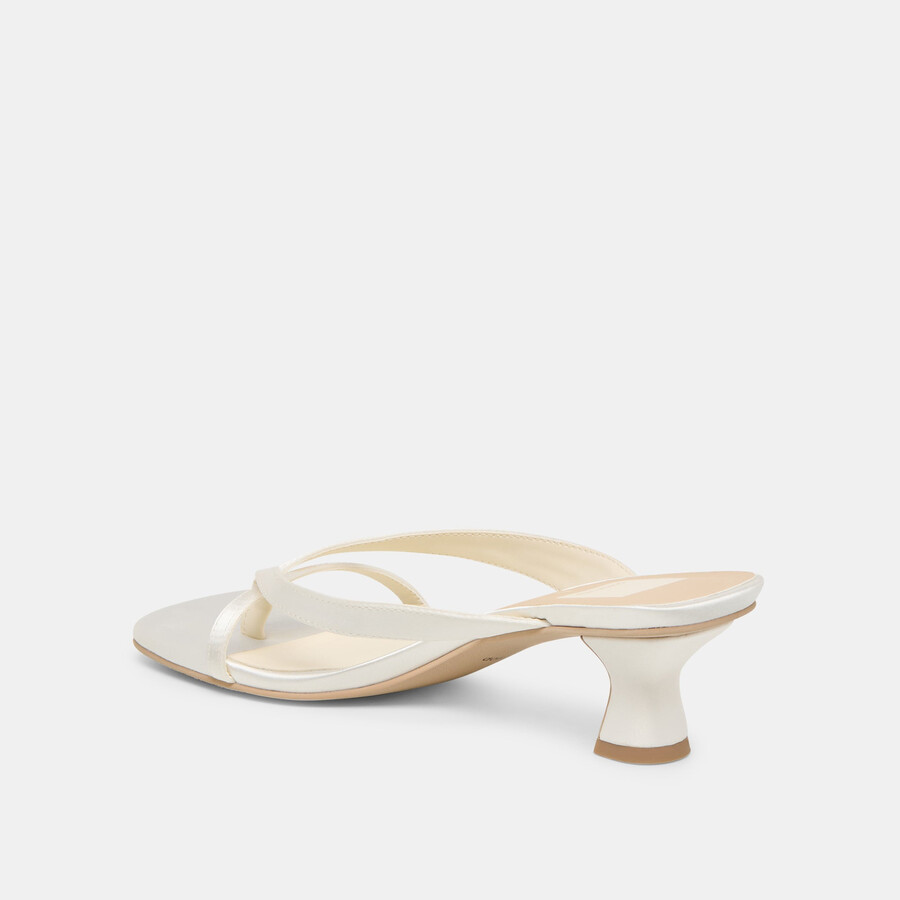 brevel heels aus echtem weißen satin