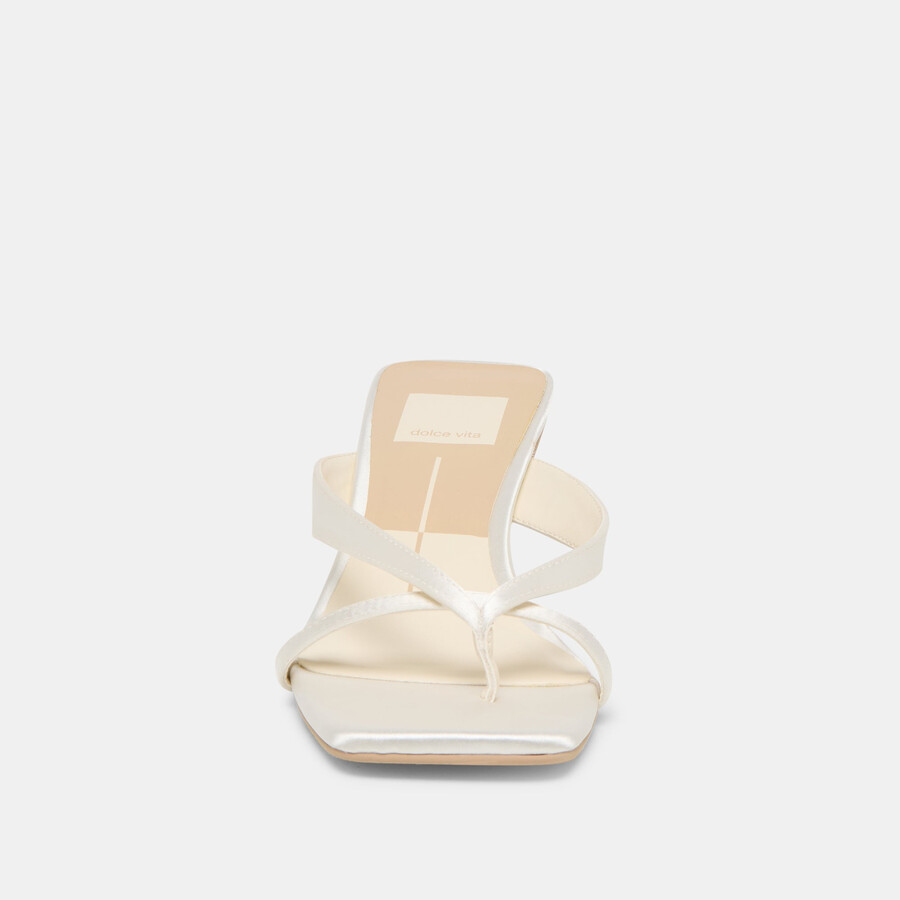 brevel heels aus echtem weißen satin