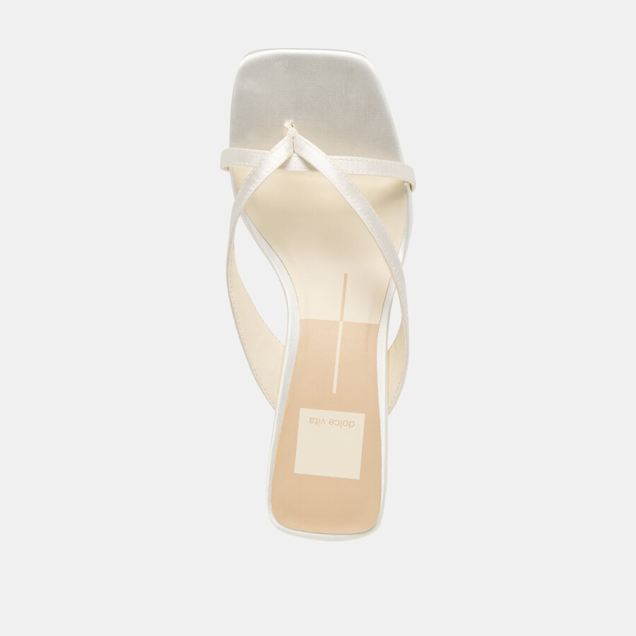 brevel heels aus echtem weißen satin