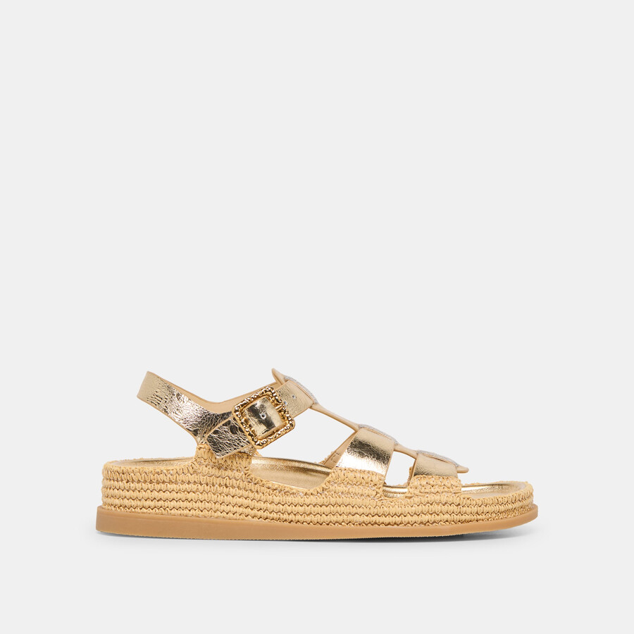shenna sandalen goldfarbenes leder im used-look