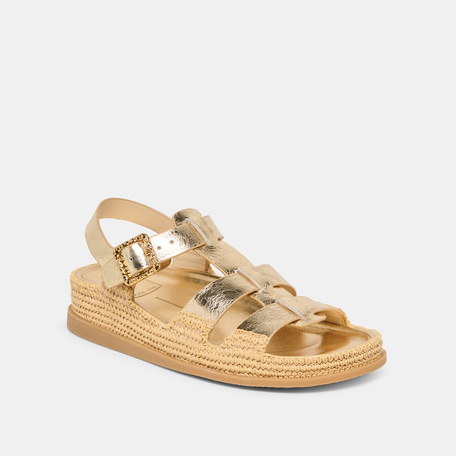 shenna sandalen goldfarbenes leder im used-look