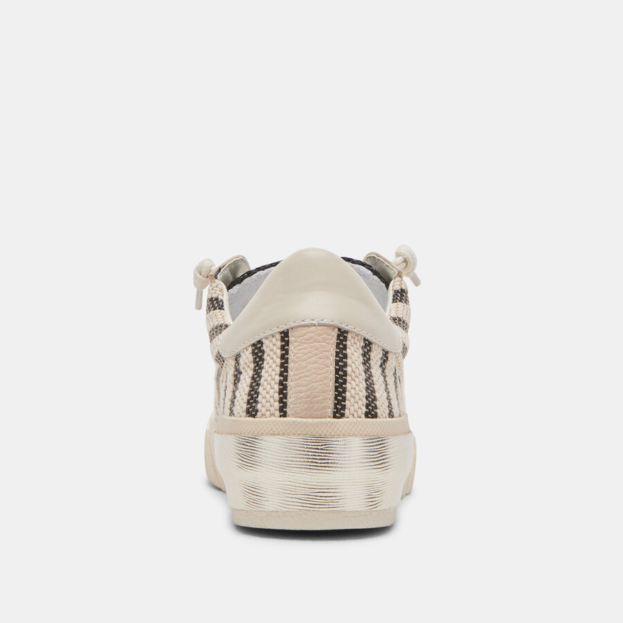 zina patch sneakers schwarz beige raffia