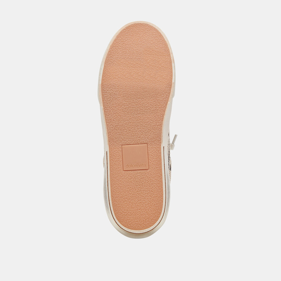 zina patch sneakers schwarz beige raffia