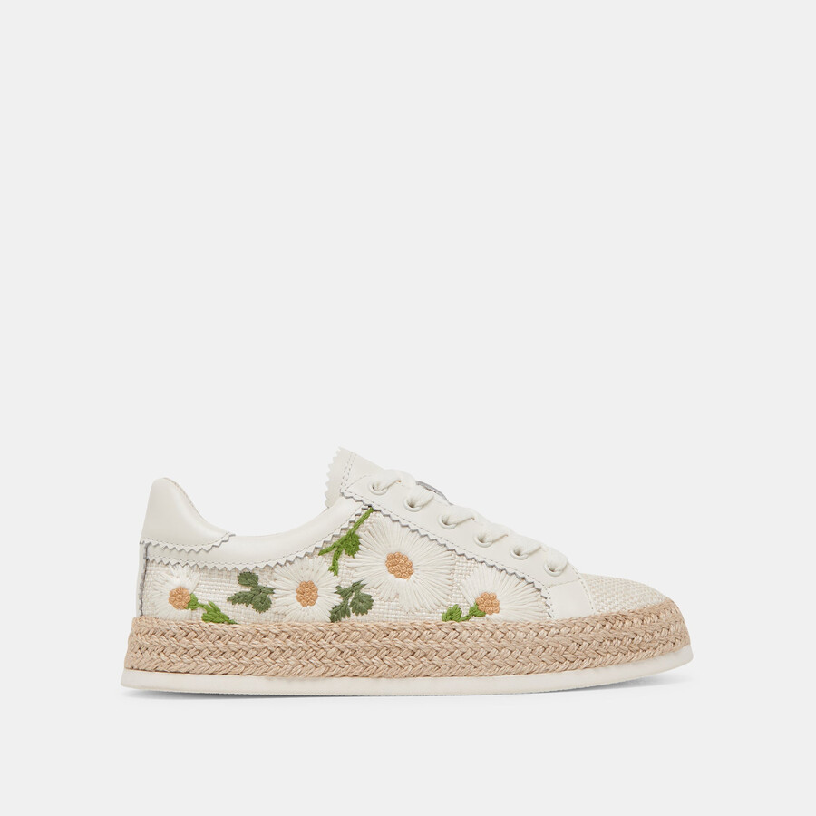 azalia-sneaker aus bast mit blumenmuster in weiß