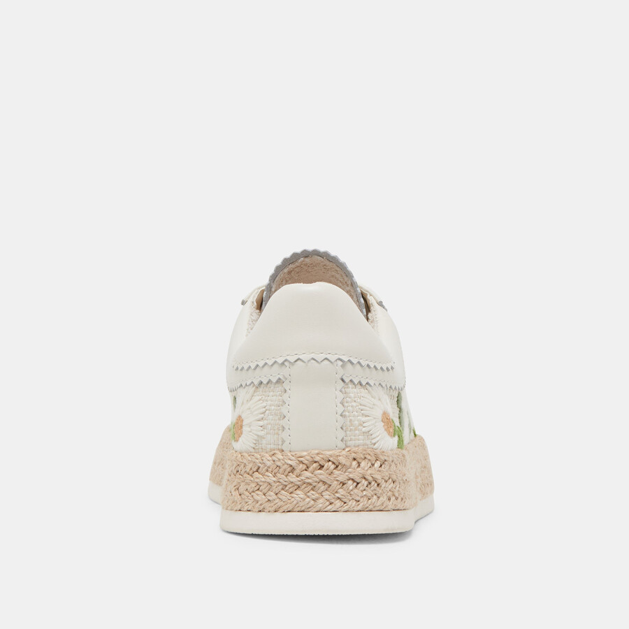 azalia-sneaker aus bast mit blumenmuster in weiß