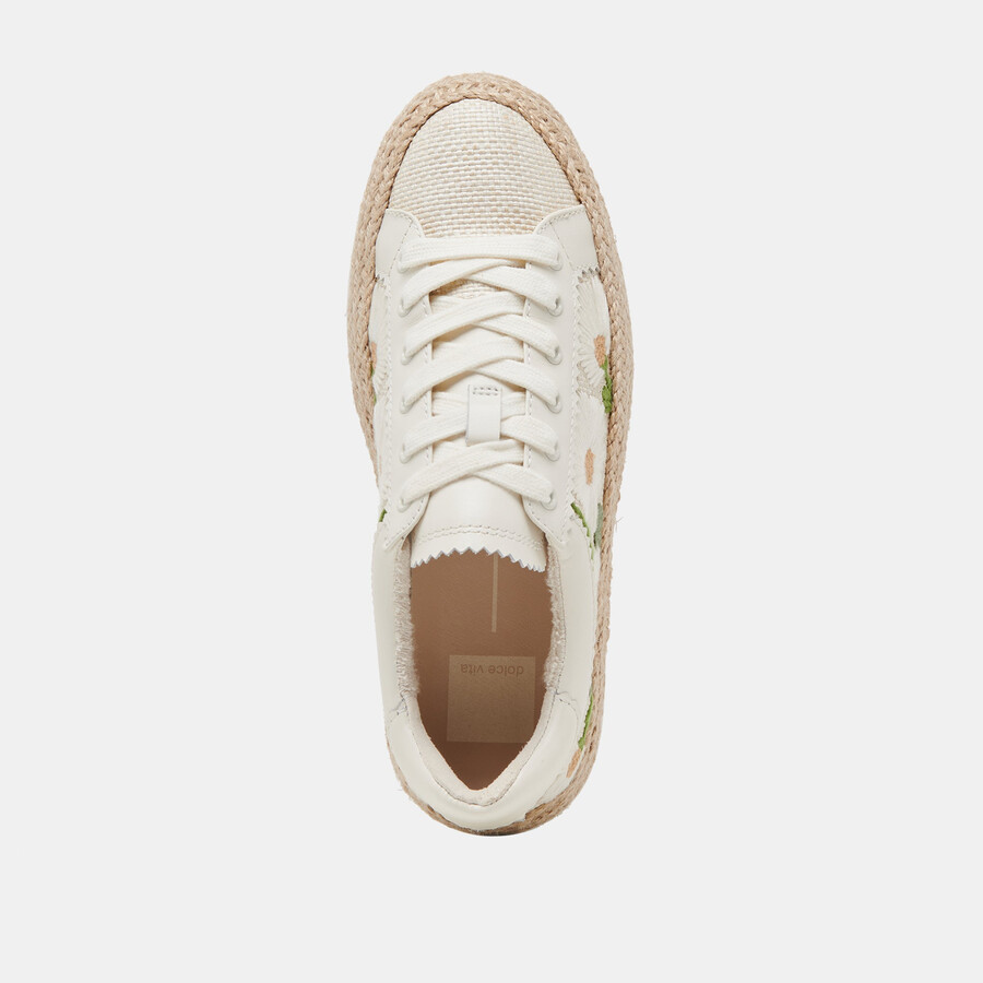 azalia-sneaker aus bast mit blumenmuster in weiß
