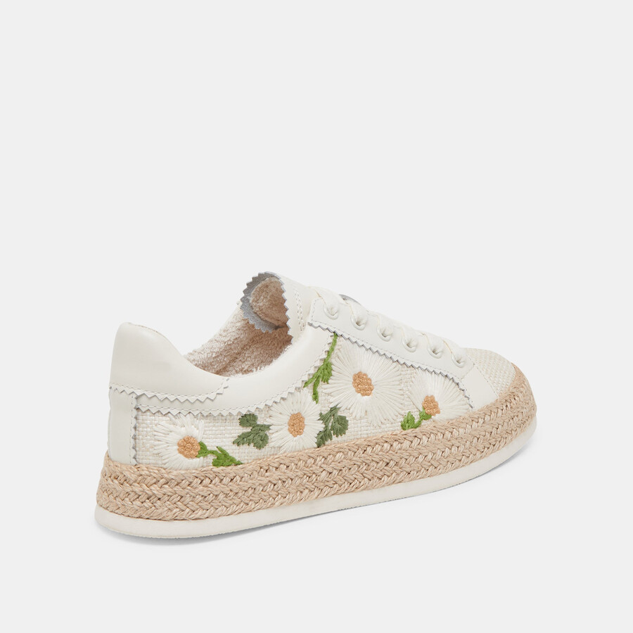 azalia-sneaker aus bast mit blumenmuster in weiß
