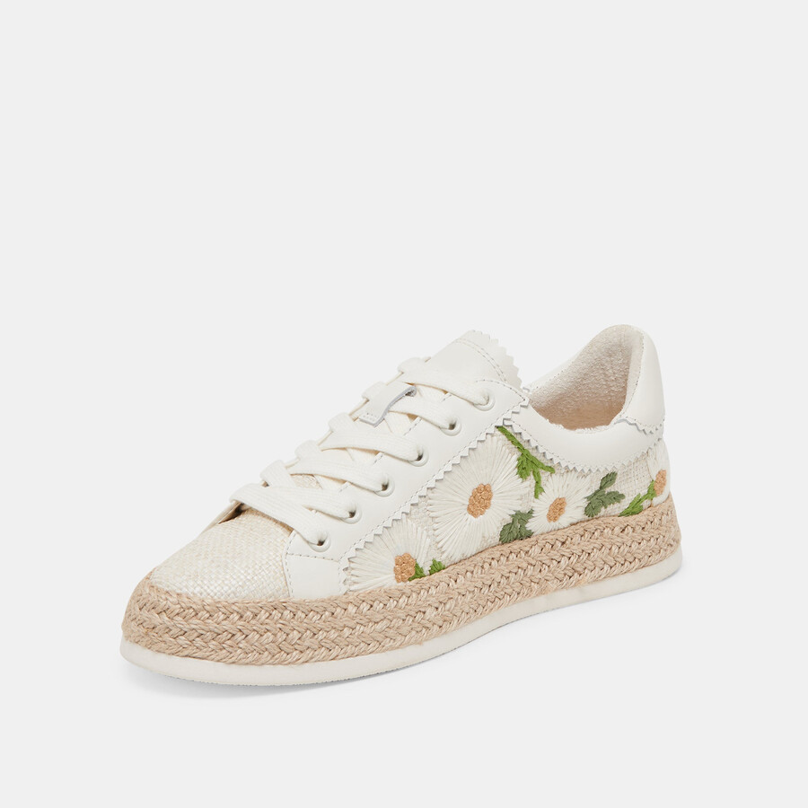 azalia-sneaker aus bast mit blumenmuster in weiß
