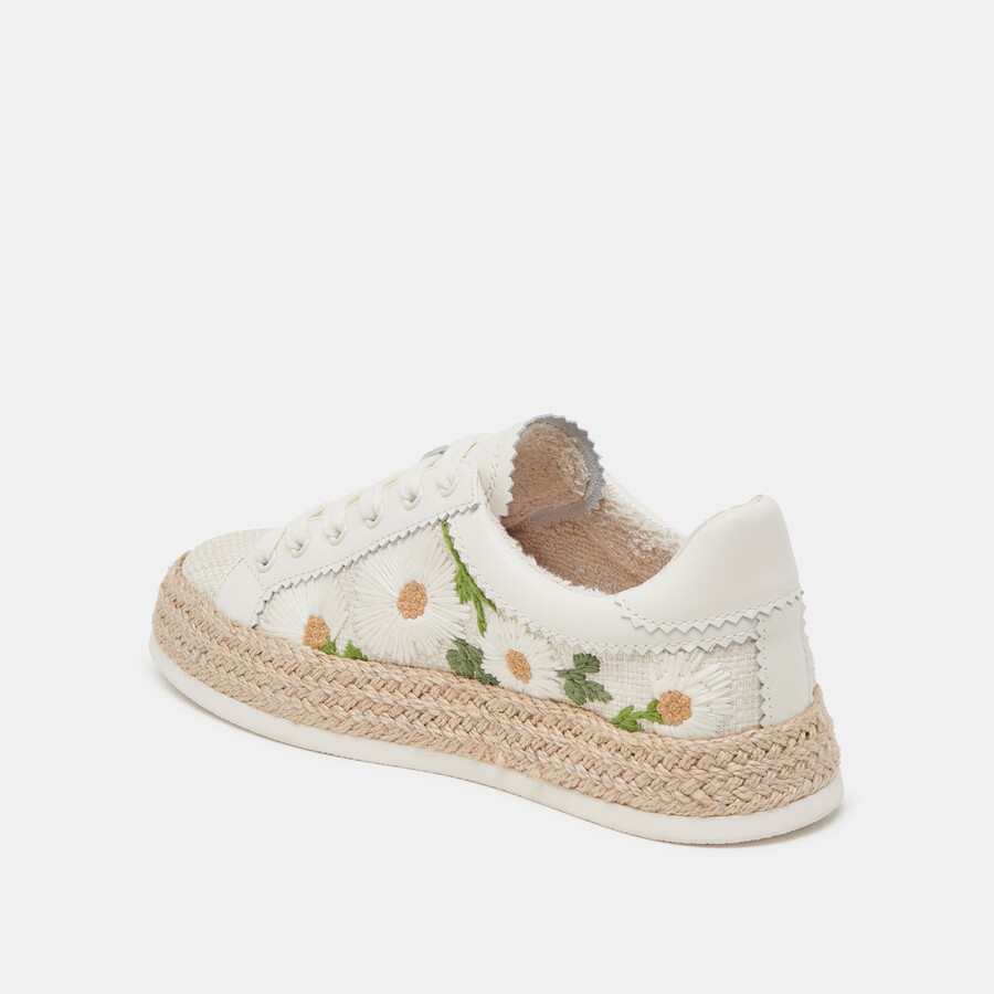 azalia-sneaker aus bast mit blumenmuster in weiß