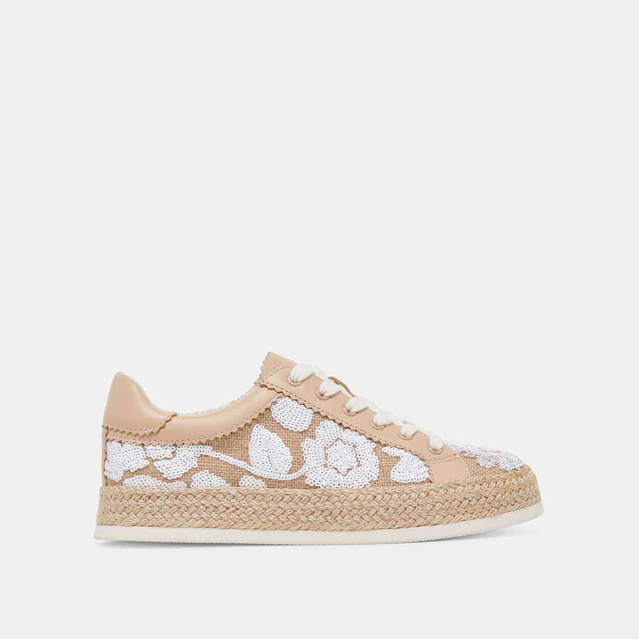 azalia sneakers natürliche mehrfarbige blumen-pailletten