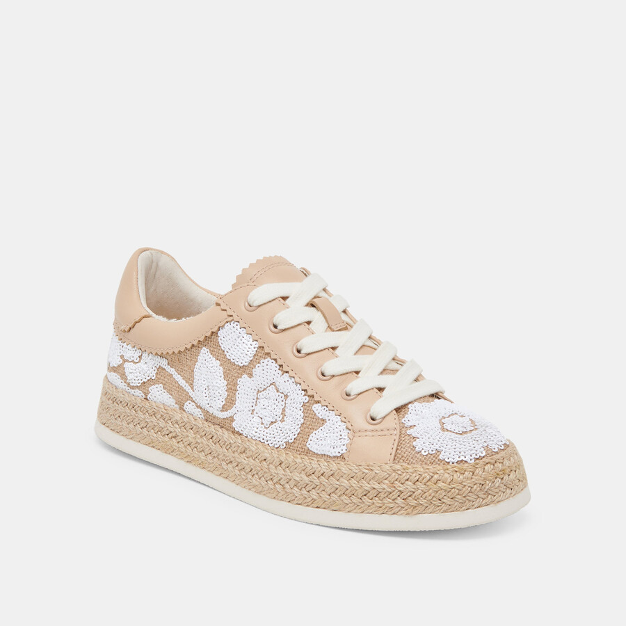 azalia sneakers natürliche mehrfarbige blumen-pailletten