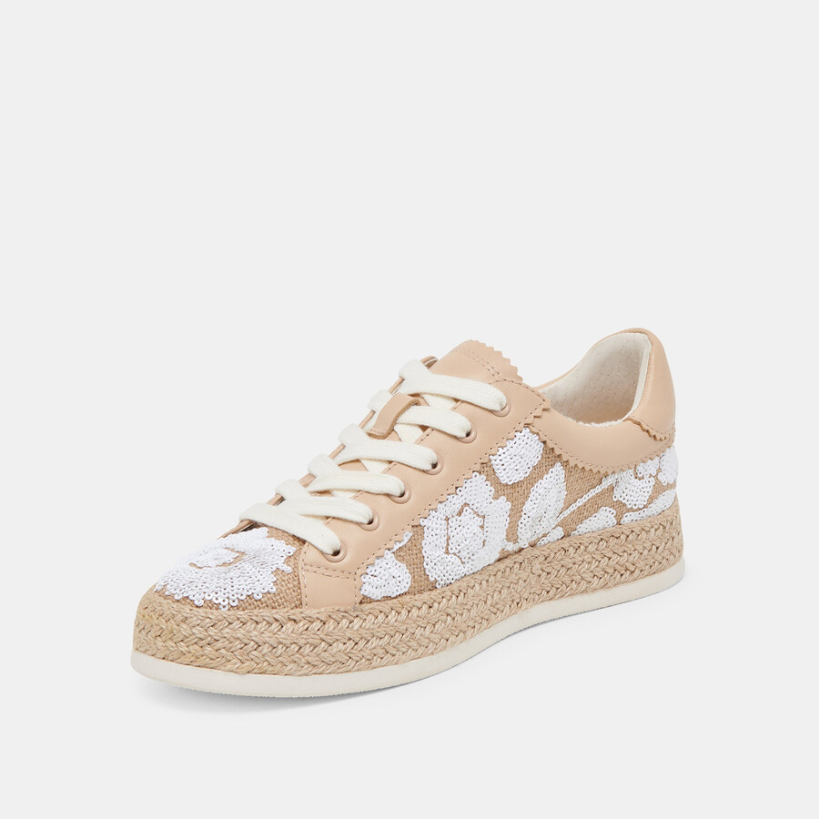 azalia sneakers natürliche mehrfarbige blumen-pailletten