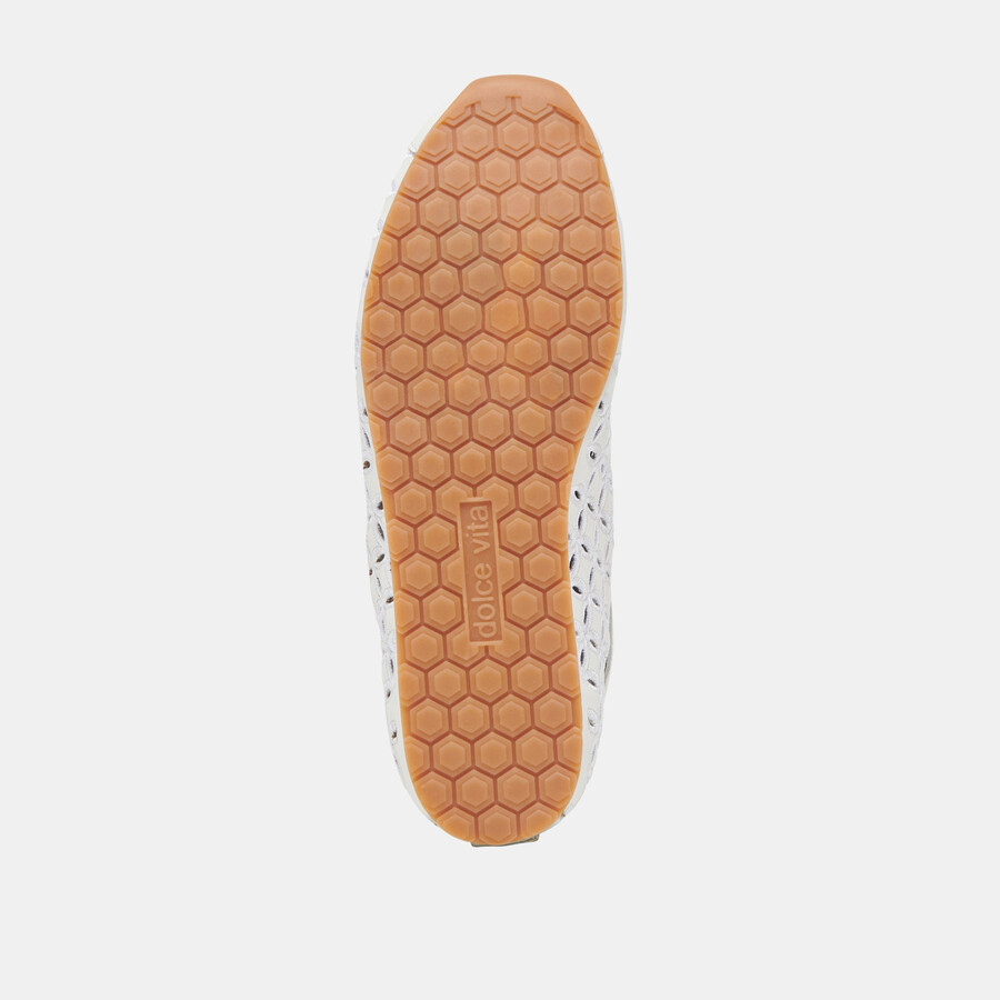 danie eyelet perf sneakers true white leather
