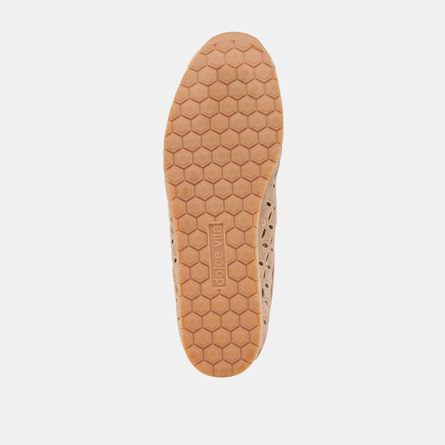 danie eyelet perf sneakers camel suede