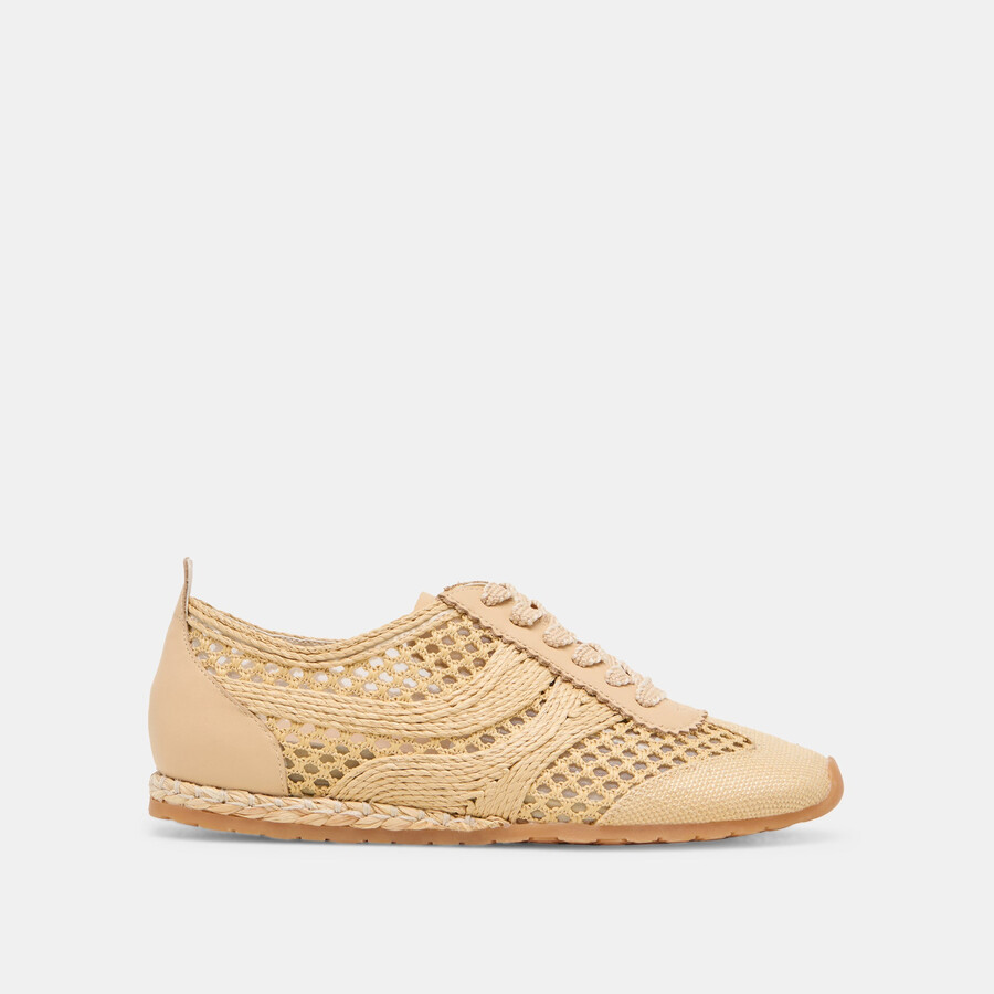dream sneakers hellbraun gewebtes raffia