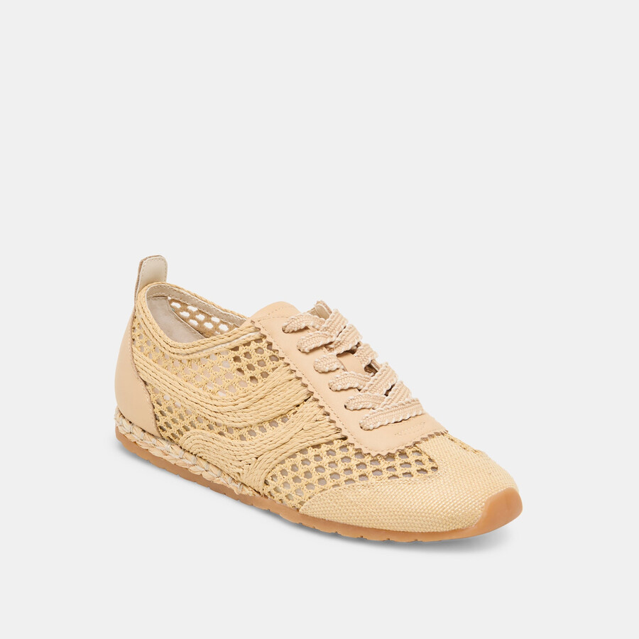dream sneakers hellbraun gewebtes raffia