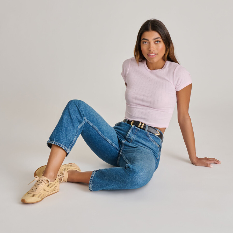 dream sneakers hellbraun gewebtes raffia