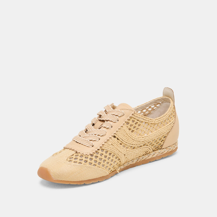 dream sneakers hellbraun gewebtes raffia