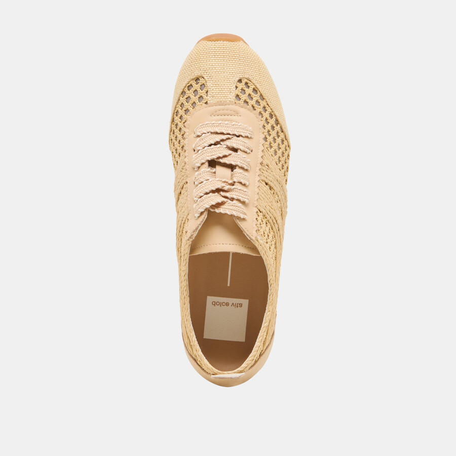 dream sneakers hellbraun gewebtes raffia