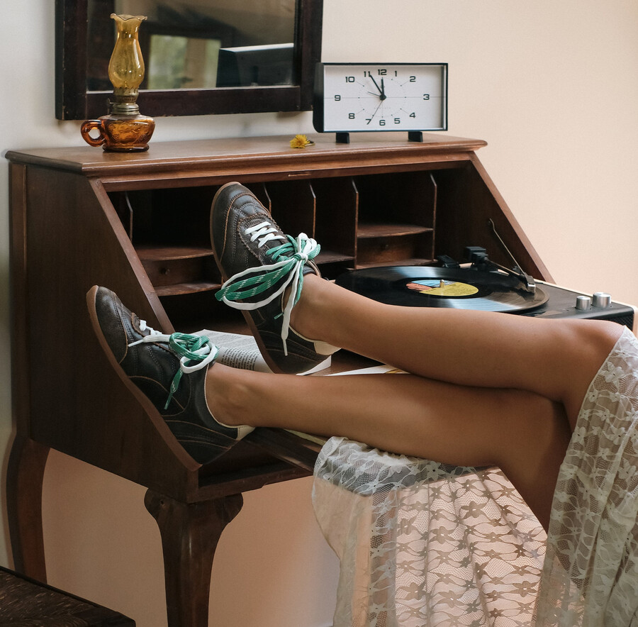 laini sneakers braunes leder im used-look