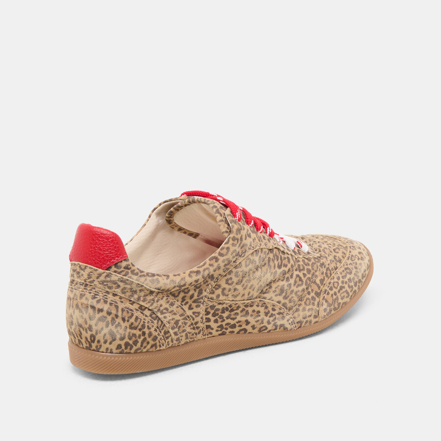laini sneakers hellbraunes wildleder mit leopardenmuster