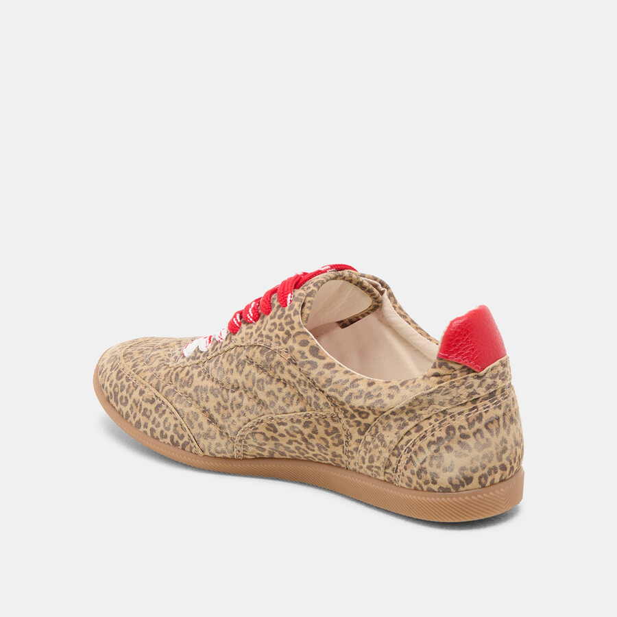 laini sneakers hellbraunes wildleder mit leopardenmuster