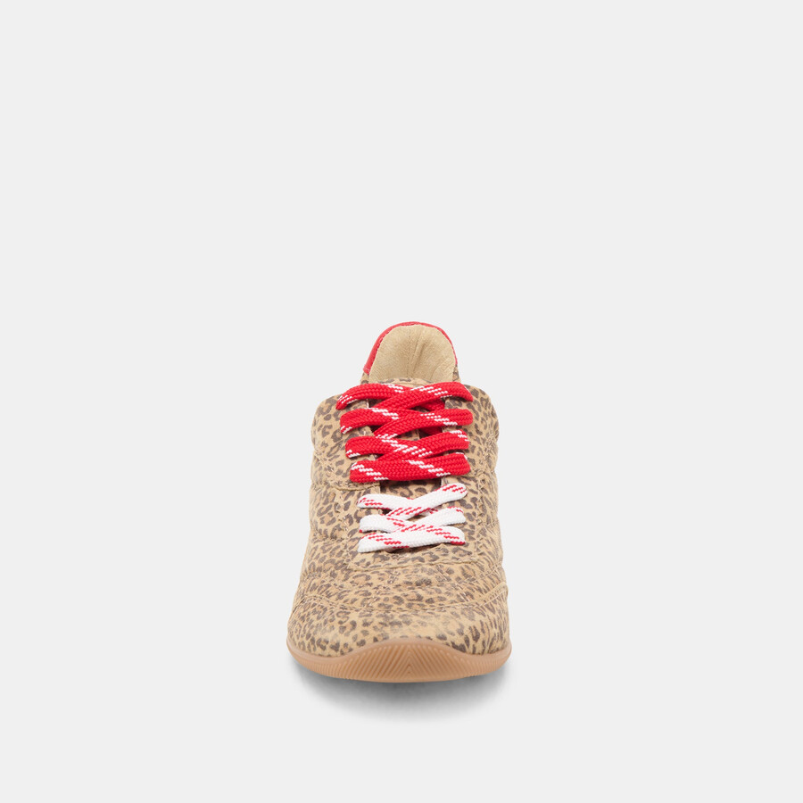 laini sneakers hellbraunes wildleder mit leopardenmuster