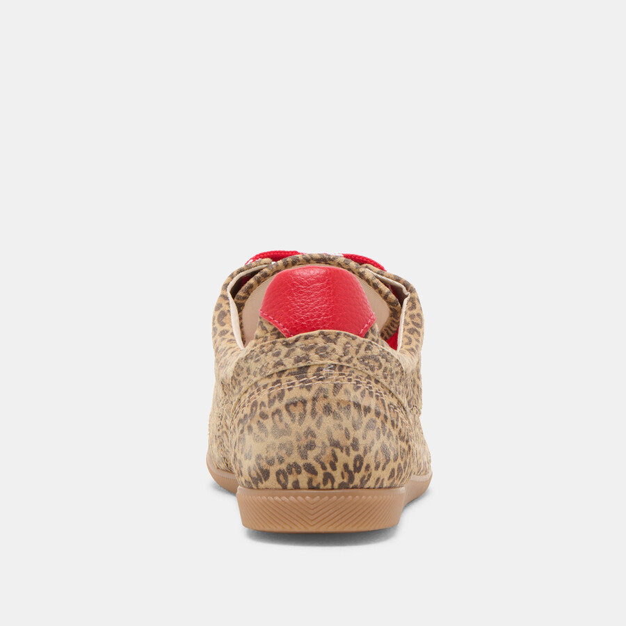 laini sneakers hellbraunes wildleder mit leopardenmuster