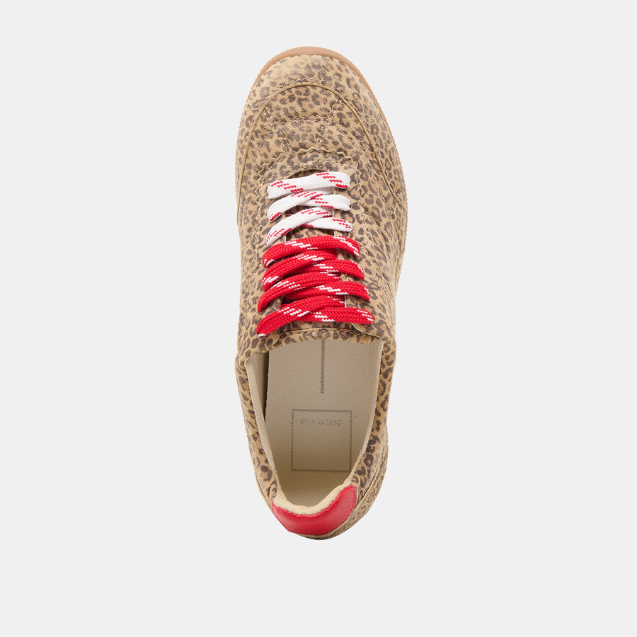 laini sneakers hellbraunes wildleder mit leopardenmuster