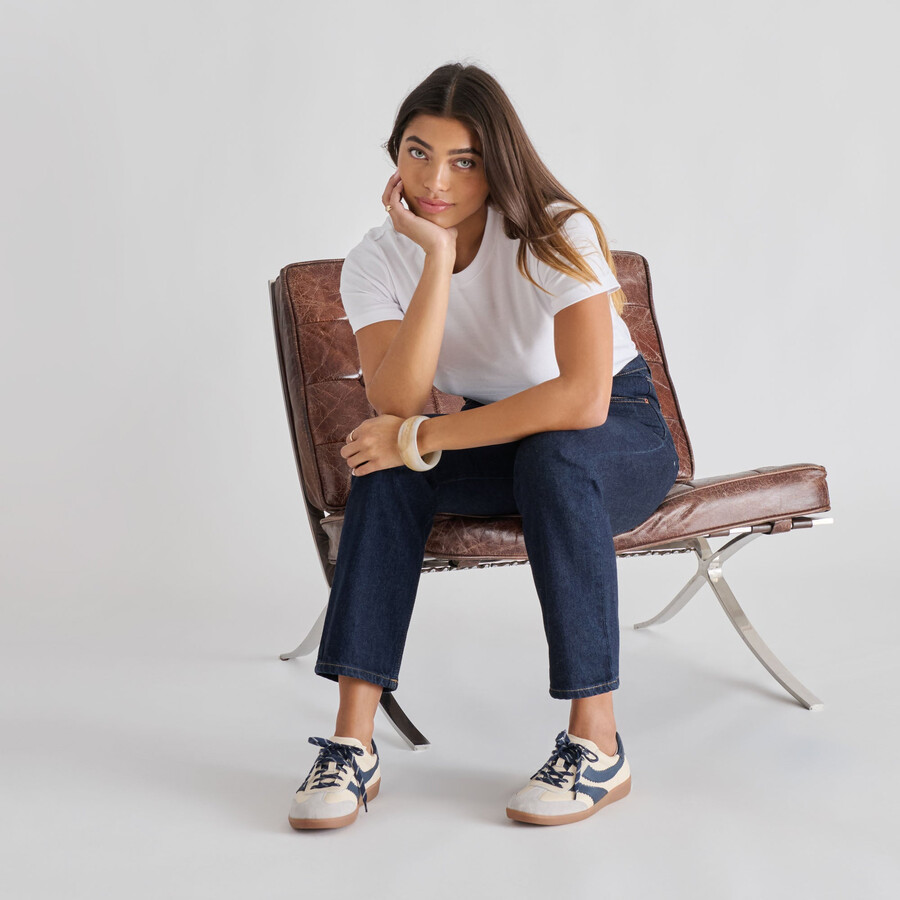 merit sneakers weiß marineblau leder