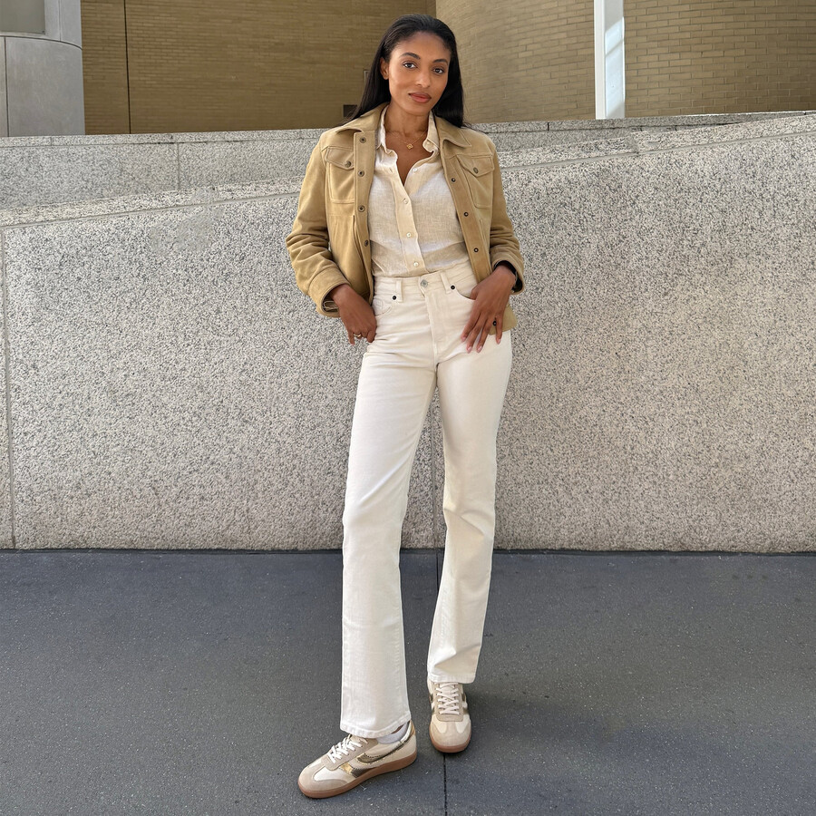 merit sneakers weiß gold leder