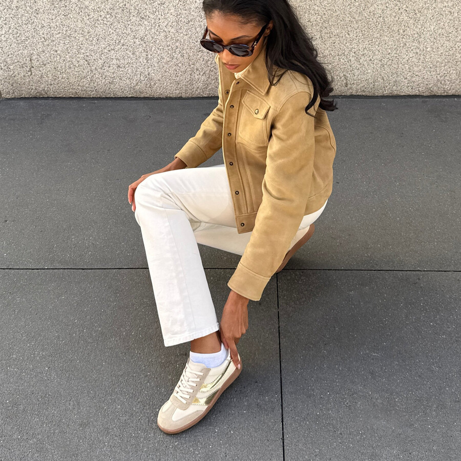 merit sneakers weiß gold leder